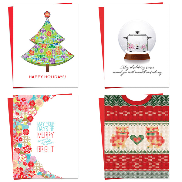 Holiday Greeting Cards Assorted Set of 4