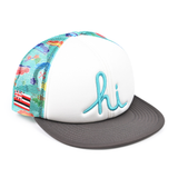 HI Script Trucker Hat - Tiffany Blue Bingata