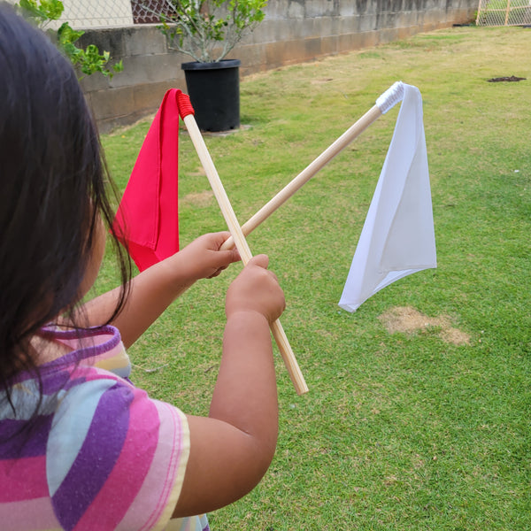 Bon Dance Flags (pair) - Red/White